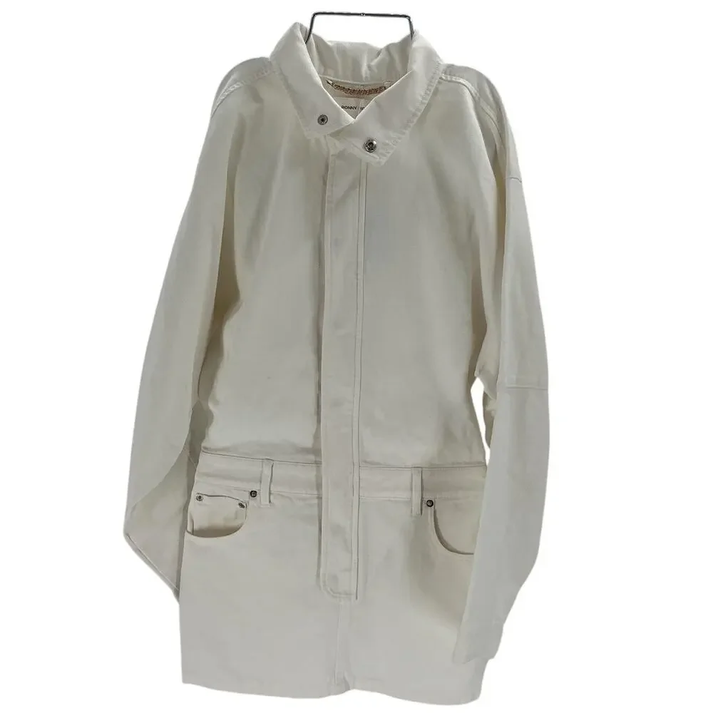 Ronny Kobo Off-white Denim Minidress Size XS - Picture 2 of 4